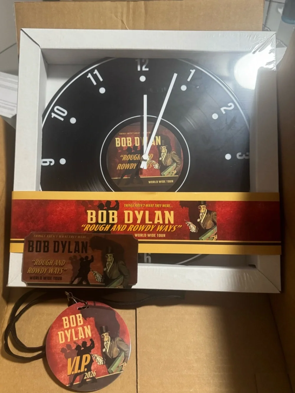 Black and Red Bob Dylan 'Rough and Rowdy Ways' Wall Clock